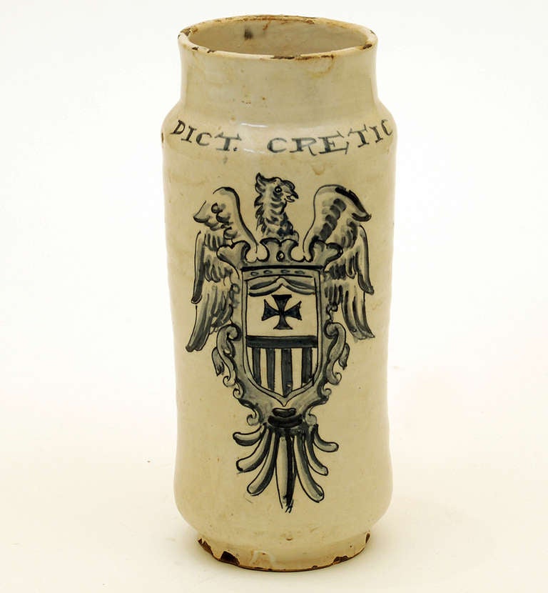 18th Century Spanish Talavera Blue on White Albarello