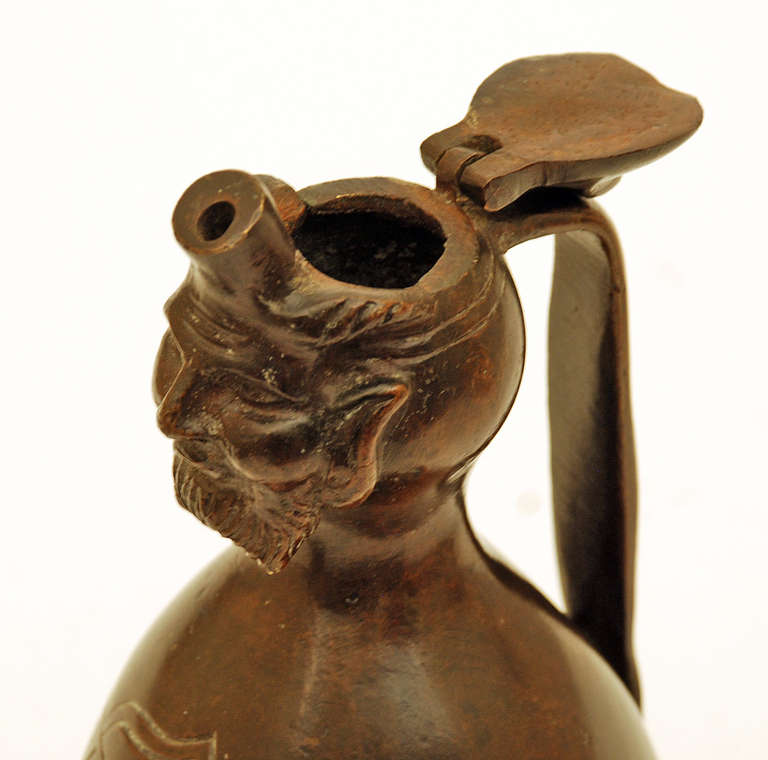 18th Century and Earlier A Rare Early Aqua Manille Bronze Ewer For Sale