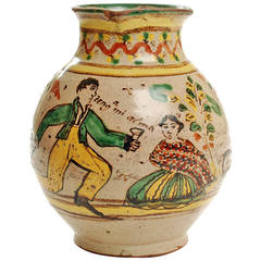Antique Superb 18th Century Spanish Colonial Wedding Vase, Guanajuato, circa 1750