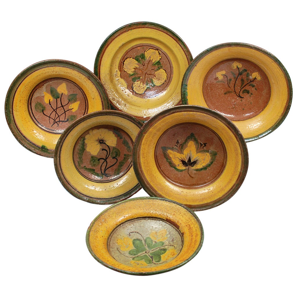 Rare Montiel Family Studio Majolica Plate Collection, Guatemala, circa 1900 For Sale