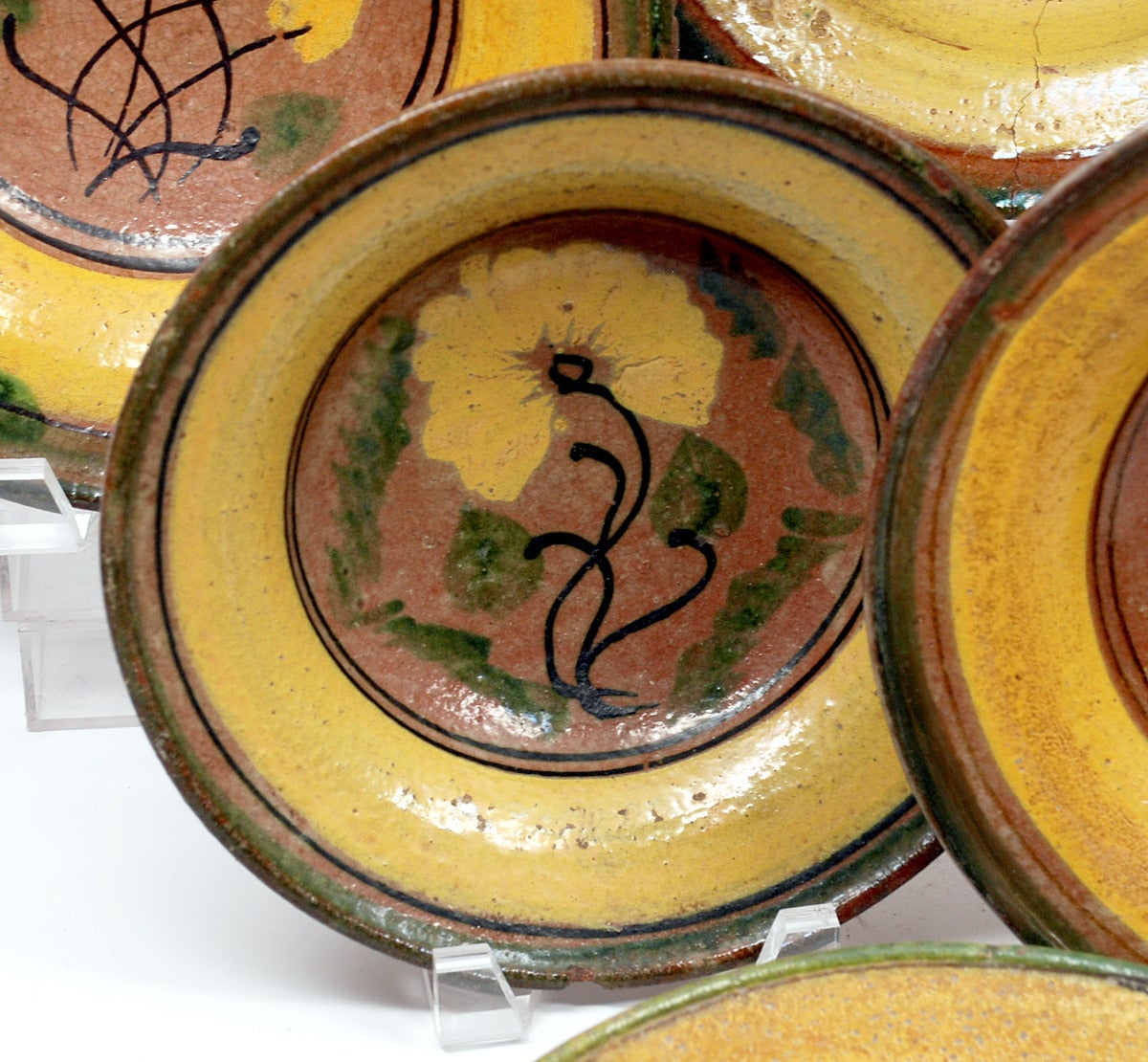 Guatemalan Rare Montiel Family Studio Majolica Plate Collection, Guatemala, circa 1900 For Sale