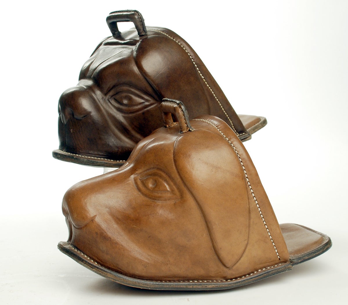 Rare, Original Luis Leopoldo Orando Hand Tooled Leather Stirrups