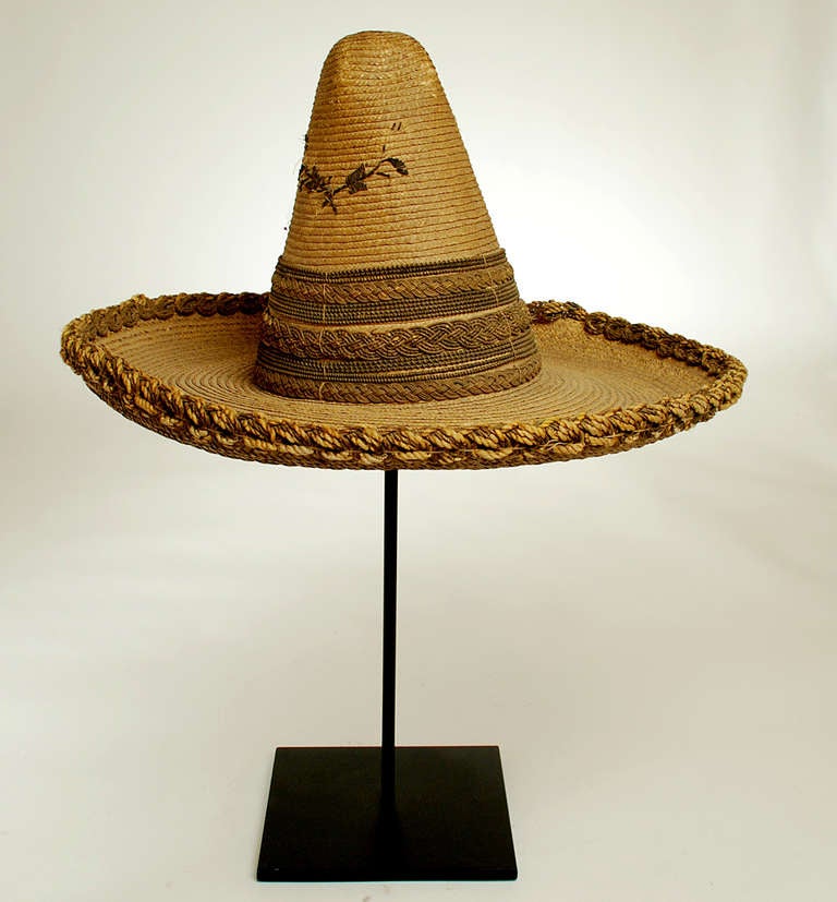 A Fancy Mexican Hand Caned Sombrero - Circa 1890 For Sale 1