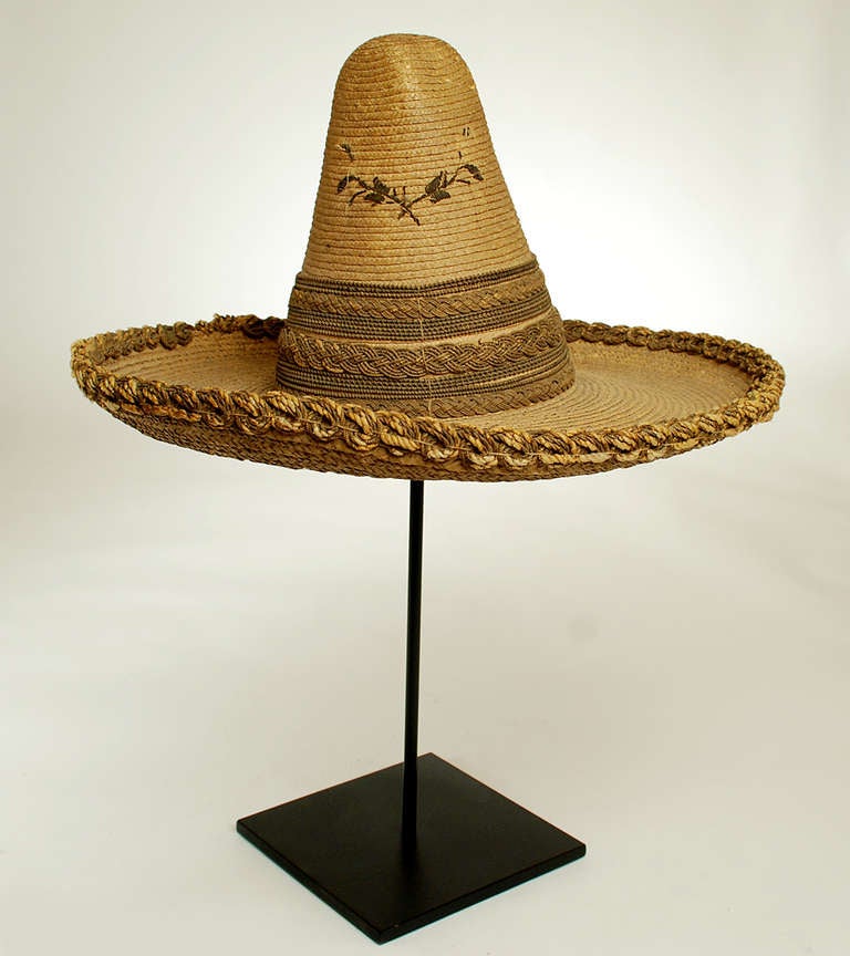 A Fancy Mexican Hand Caned Sombrero - Circa 1890 For Sale 2
