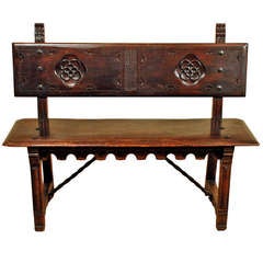 Antique A Good Walnut Bench by Kittinger