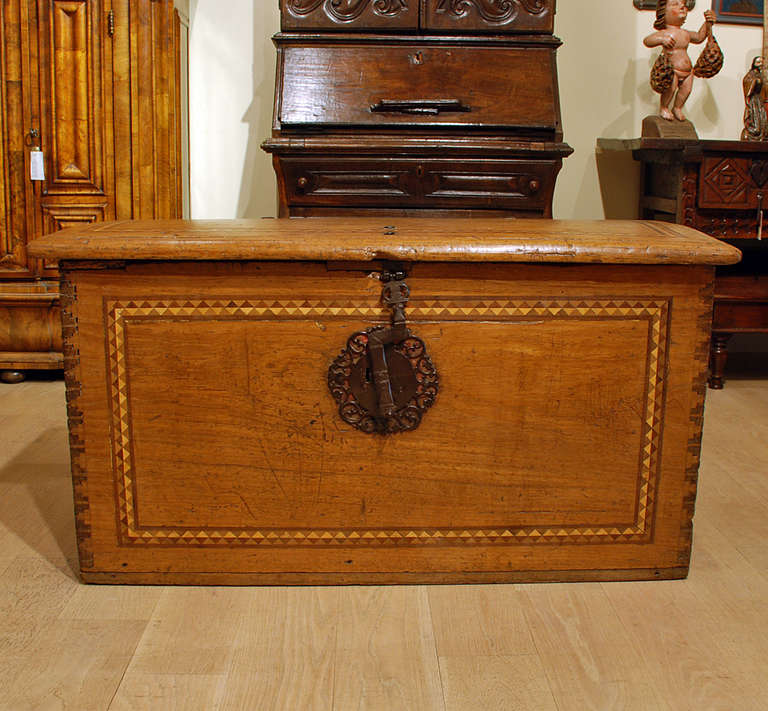 A Rare 18th Century Spanish Colonial White Cedar Arcon from Mexico In Excellent Condition In San Francisco, CA