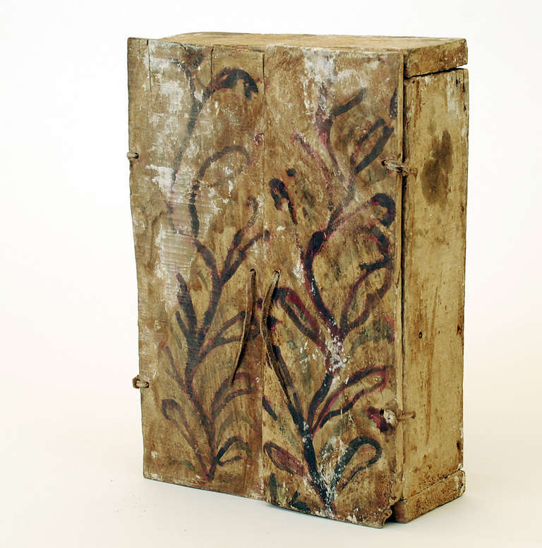 Wood 19th Century Andean Huamanga Stone Retablo Box