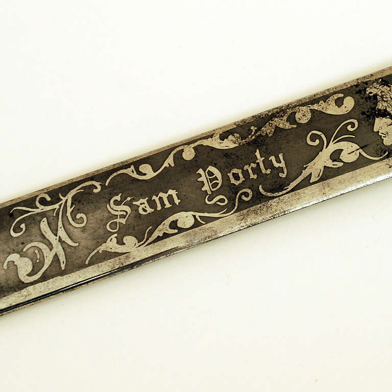 Rare Antique Mexican Amozoc Olympic Silver Sword for Sam Yorty In Excellent Condition For Sale In San Francisco, CA