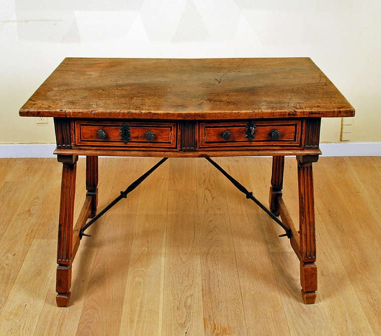 18th Century and Earlier 17th Century Spanish Baroque Walnut Writing Desk For Sale