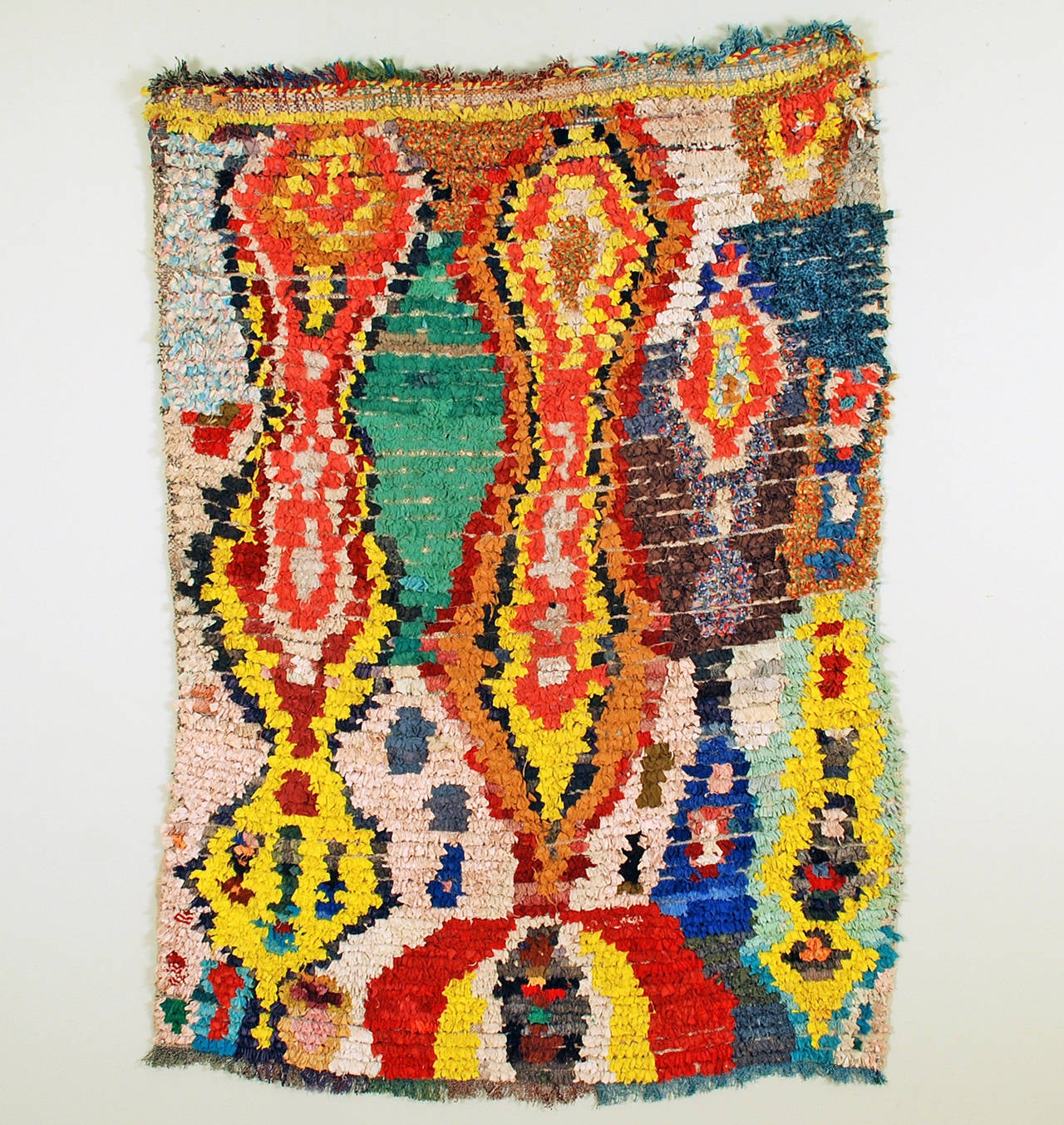 A stunning Moroccan 'rag rug', also known as 'boucherouite', from the higher Middle and High Atlas mountain regions. Berber - circa 1990 - 2000.

*Exhibited and featured in 'Post Punk Pink' with full color illustration.

The boucherouite is the