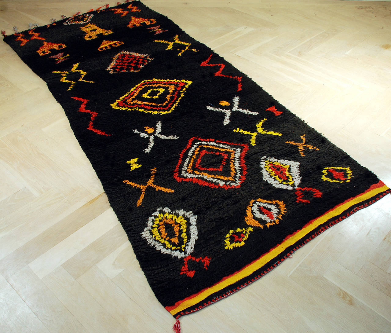 20th Century A Large and Impressive Vintage Moroccan Berber Middle Atlas Rug For Sale