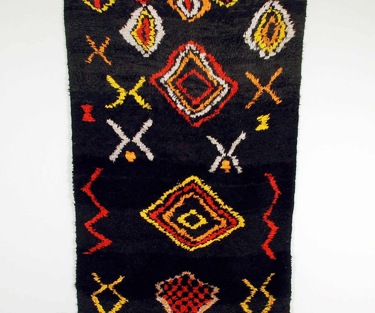 Wool A Large and Impressive Vintage Moroccan Berber Middle Atlas Rug For Sale