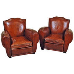 Antique Leather Club Chairs