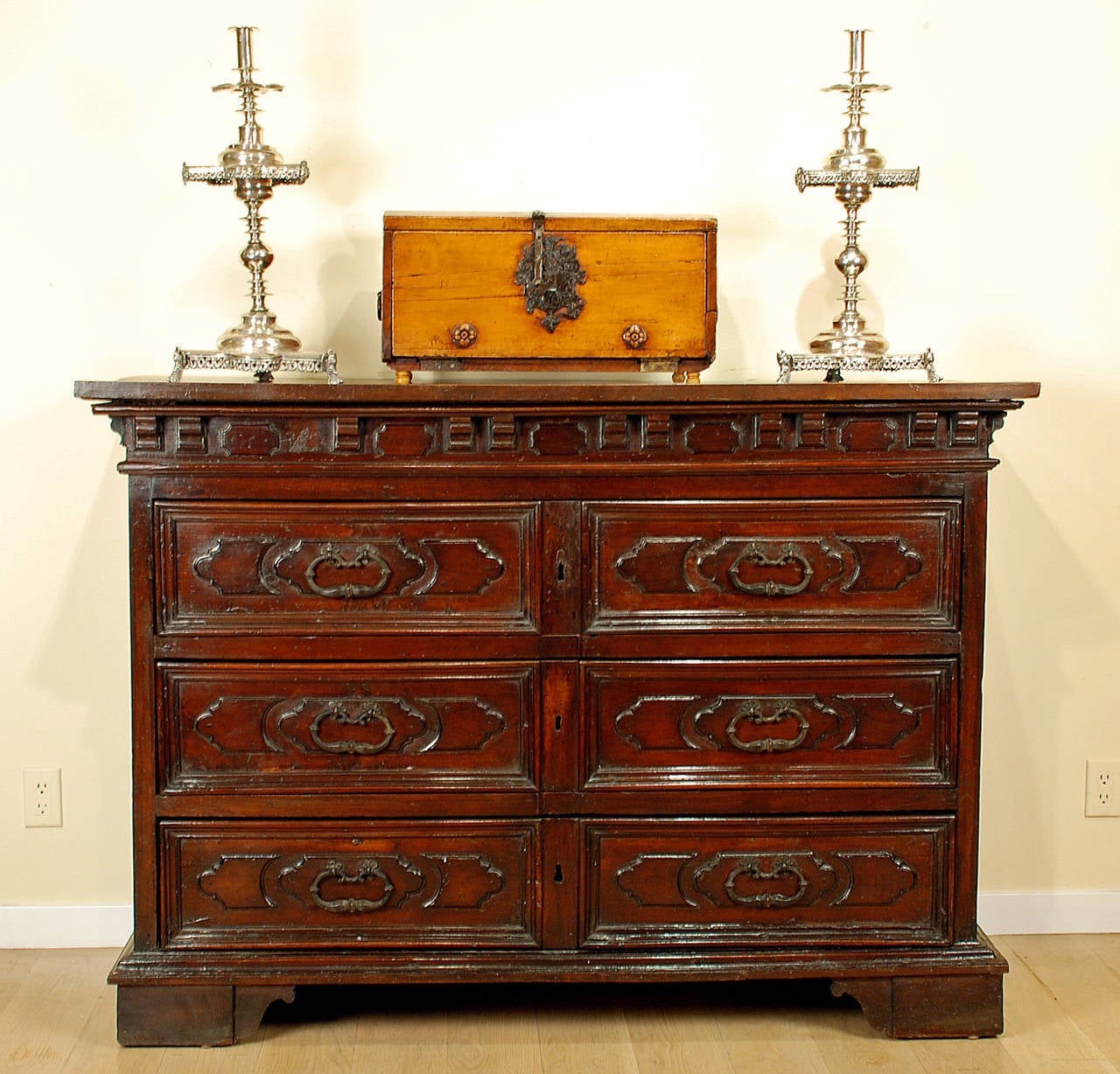 Rare 17th Century Italian Walnut Baroque Period Commode