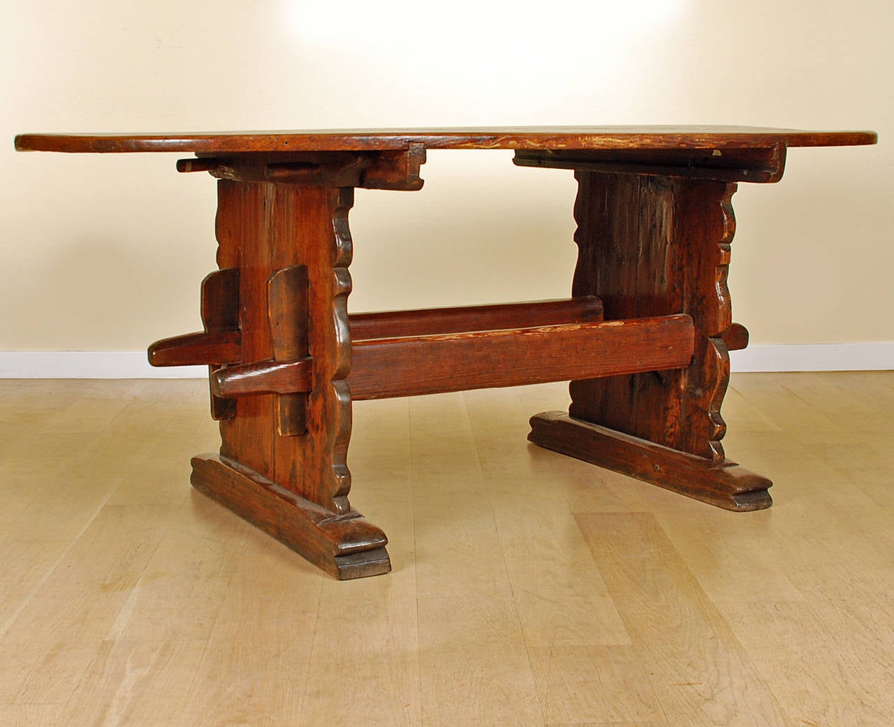 European Rare 18th Century Alpine Baroque Period Center Table For Sale