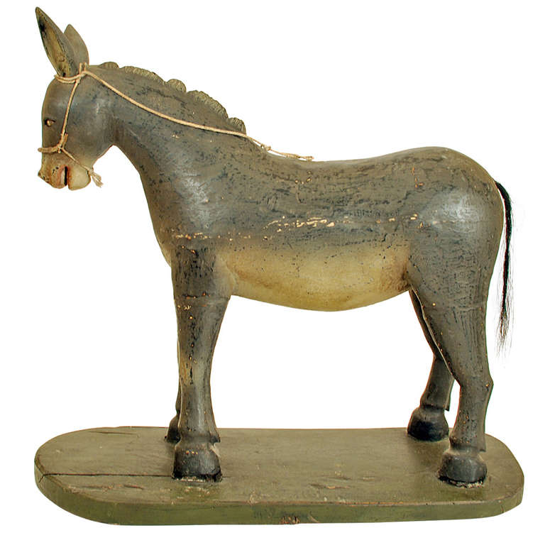 Large Antique Mexican Creche Burro For Sale