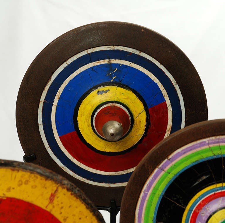 A Colorful Antique Gangsing Spinning Top Collection In Good Condition In San Francisco, CA