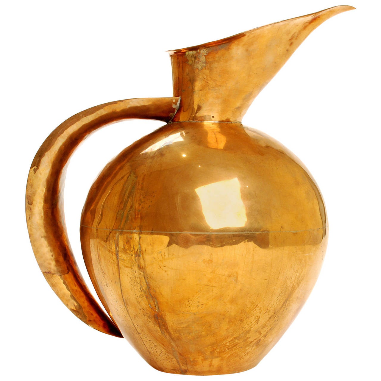 Rare Vintage Mexican Mid-Century Modernist Copper Pitcher by Antonio Pineda For Sale
