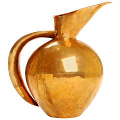 Rare Vintage Mexican Mid-Century Modernist Copper Pitcher by Antonio Pineda