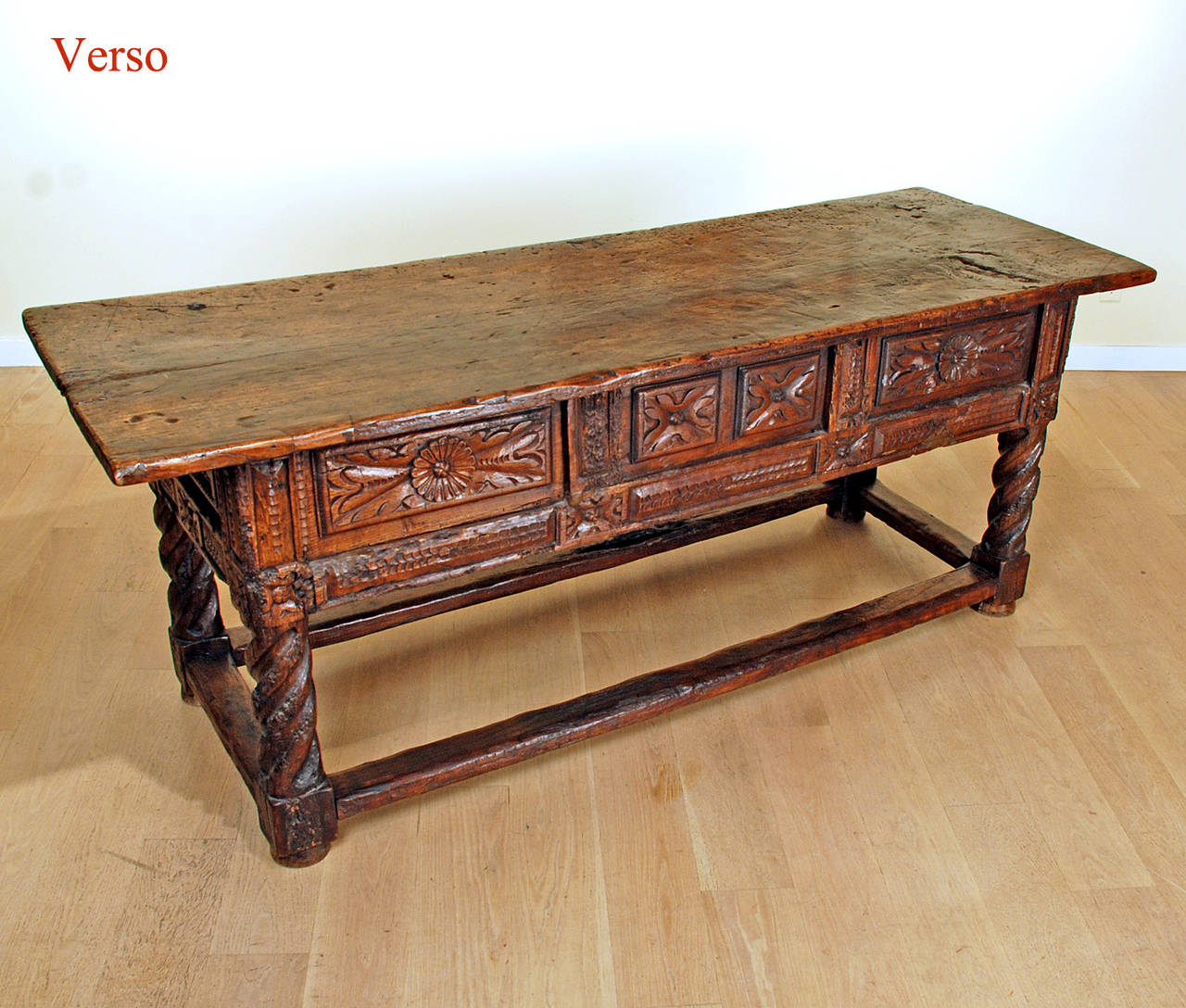Superb 17th Century Spanish Baroque Period Chestnut Desk In Excellent Condition For Sale In San Francisco, CA