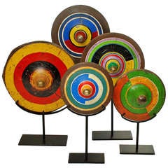 A Colorful Vintage Gangsing Spinning Top Collection