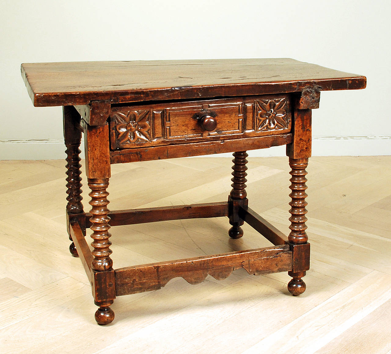 17th Century Spanish Baroque Period Walnut Side Table