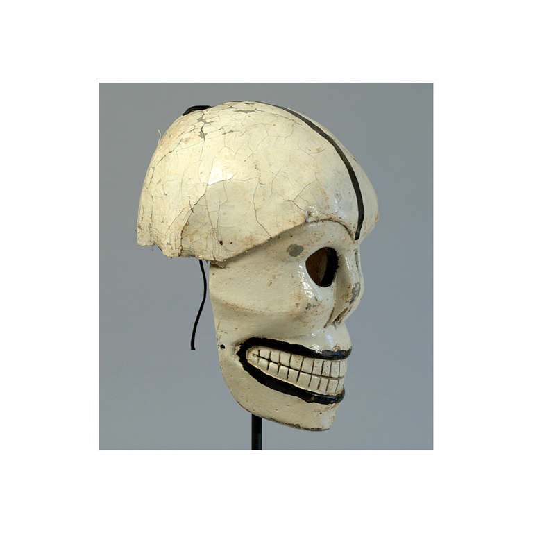 Mid-20th Century Very Rare Early 20th Century Mexican Soccer Ball Muerte (Death) Mask