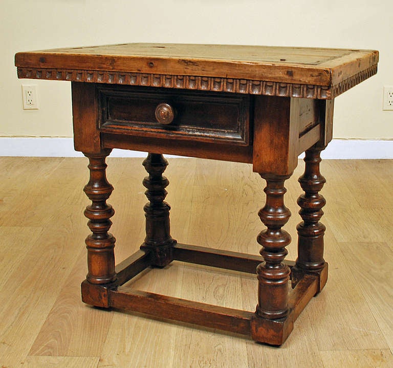 Baroque A Gorgeous 17th Century Italian Walnut Side Table