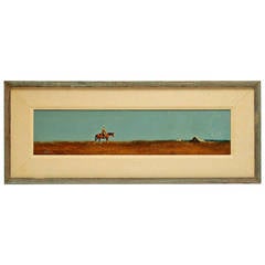 Vintage Gerald Farm Oil Painting of a Cowboy