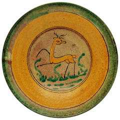 Great Antique Guatemalan Majolica Montiel Studio Plate, circa 1890