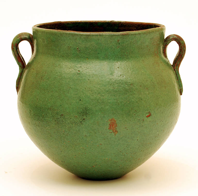 Rare Antique Montiel Family Studio Majolica Olla from Guatemala