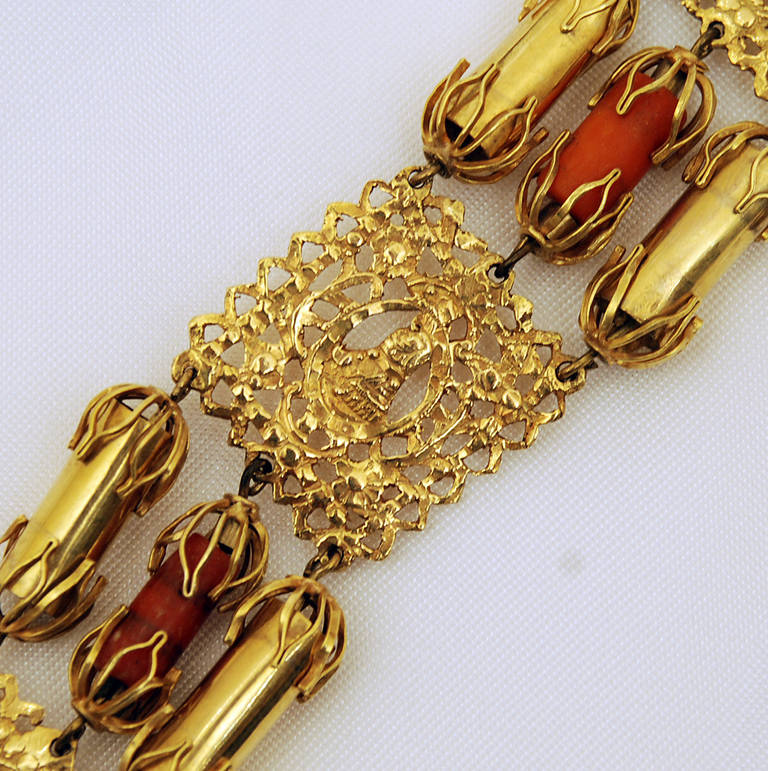 18th Century and Earlier Extremely Rare Antique Brazilian Gold Pulvera Escrava, Slave Bracelet For Sale