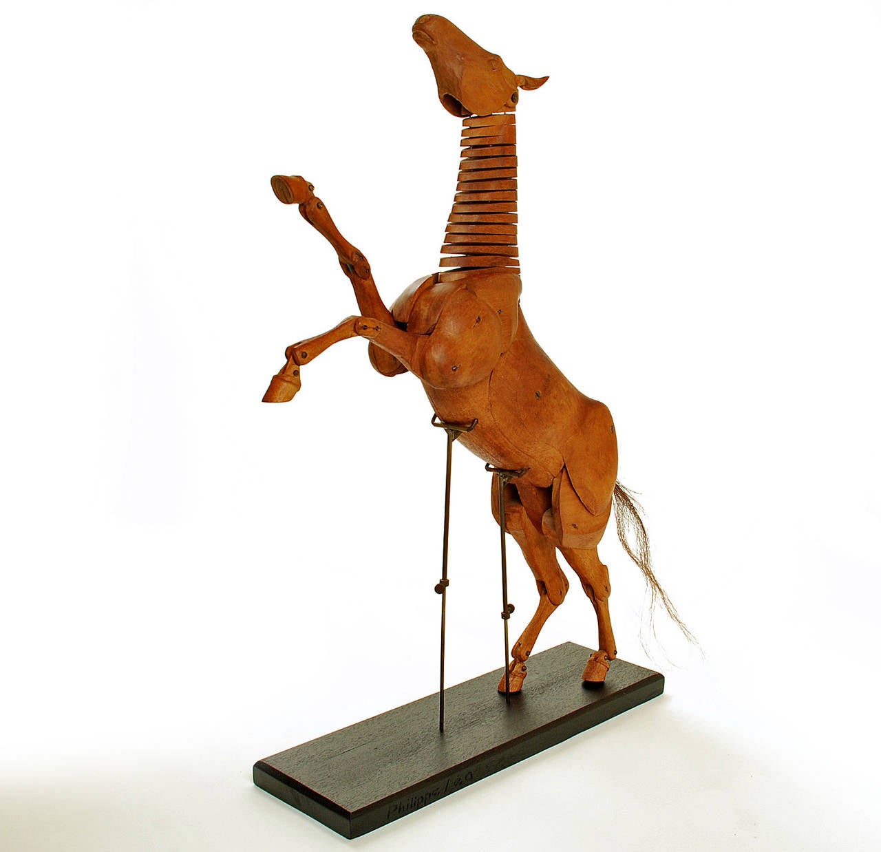 Wood Fully Articulated Artist's Model of a Horse, Signed