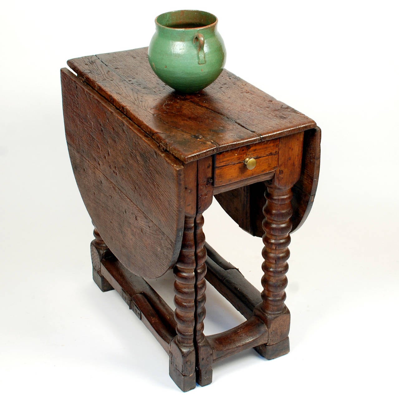 Rare Early Spanish Chestnut Gate-Leg Table