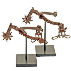 Antique Pair of Late 16th Century Spanish Break Neck Spurs, circa 1575-1625