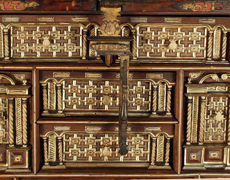 Stunning 16th Century Spanish Walnut, Baroque Period Bargueño For Sale 2