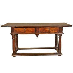 A Superb 17th Century Italian Baroque Walnut Center Table