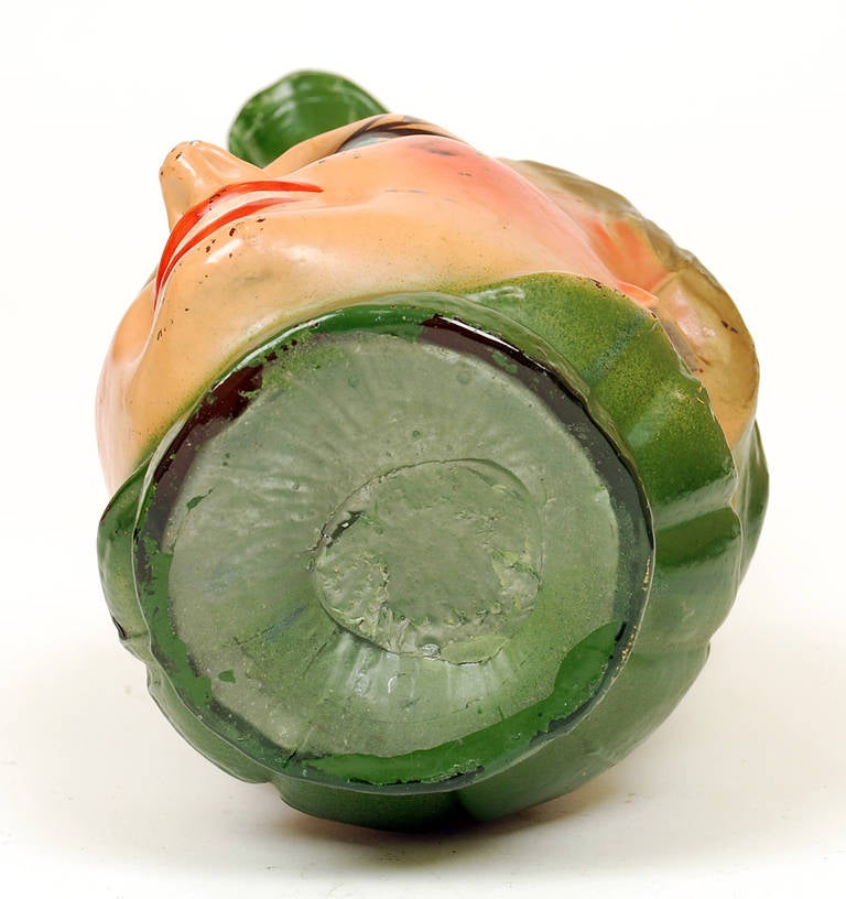 Vintage Mexican 'Mae West' Hand Blown Glass Pulque Pitcher - Circa 1930 For Sale 1