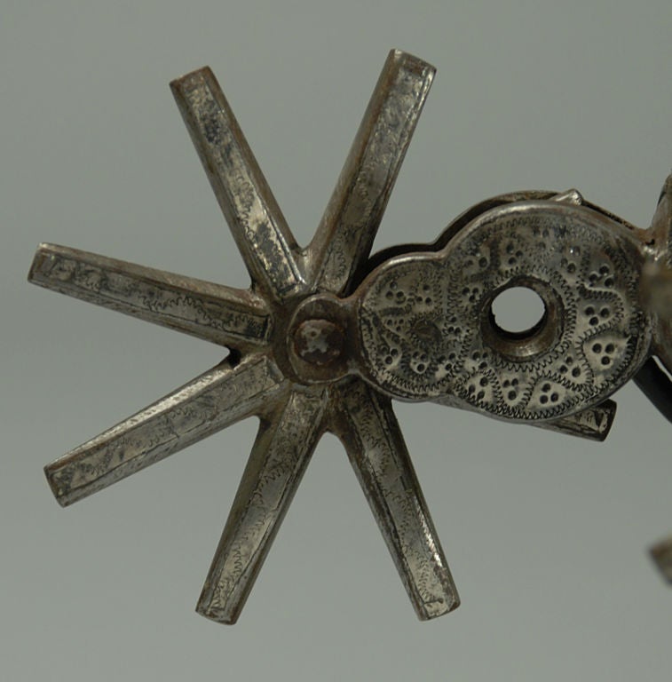 Steel Mexican Silver Mounted Vaquero Spurs