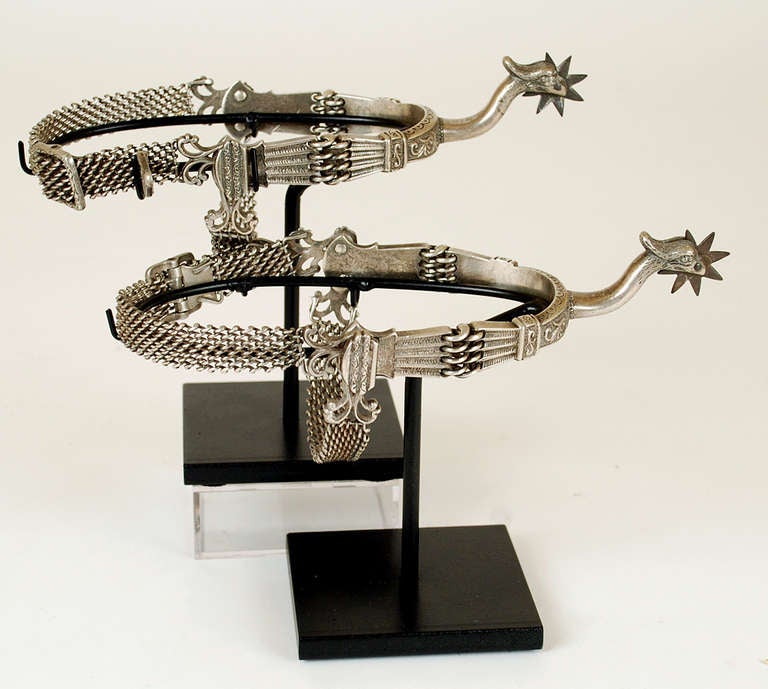 A Pair of Superb Antique Chilean Officer's Spurs