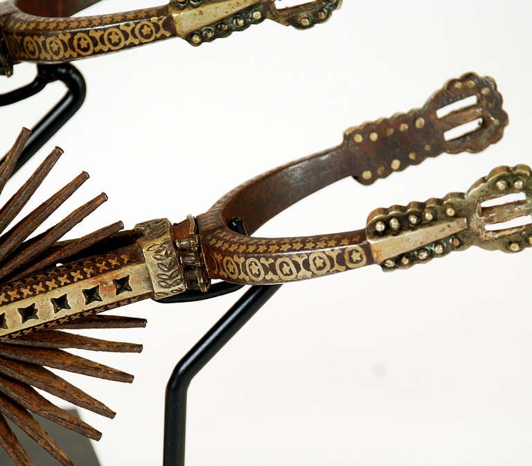 A Pair of Large and Impressive Antique Argentine Gaucho Spurs In Good Condition In San Francisco, CA