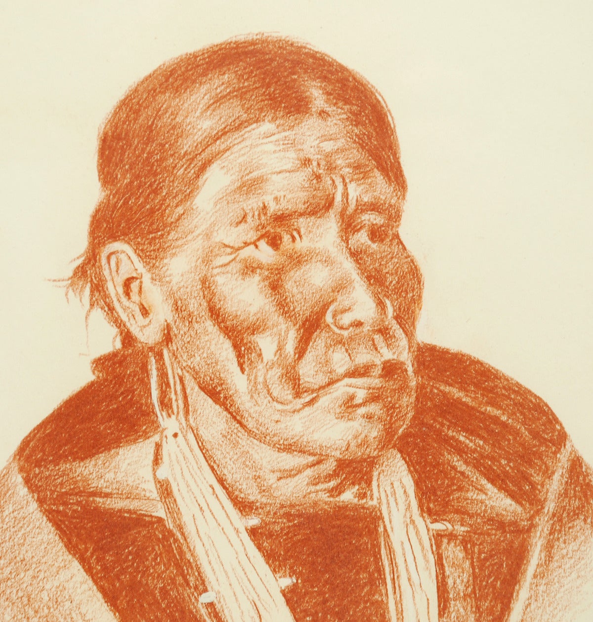 Rare, Original E. A. Burbank Sketch, Navajo, 1899 For Sale 2