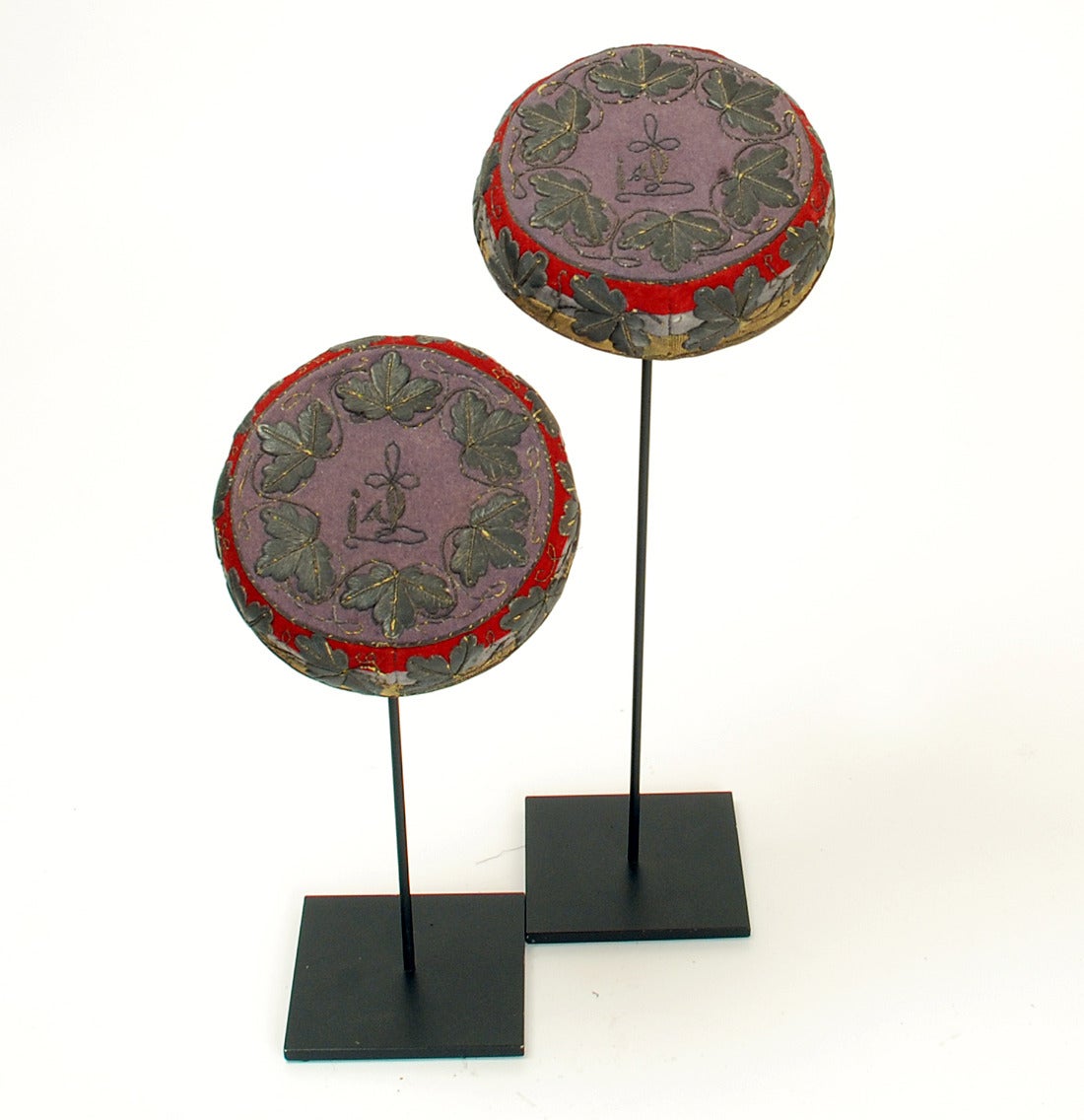 Pair Antique Century Central Asian Ceremonial Hats - Circa 1900