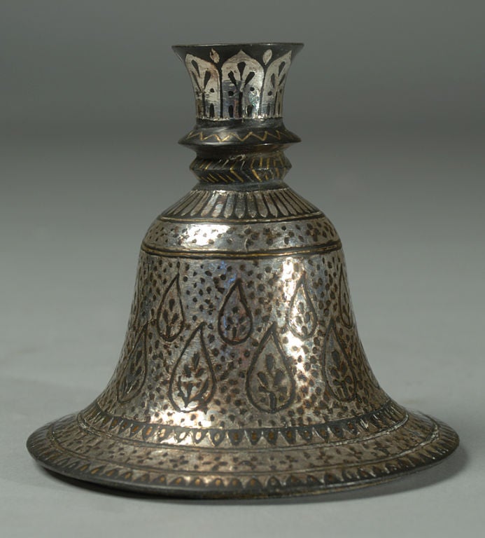 18th Century Silver Inlaid Bidri Huqqa