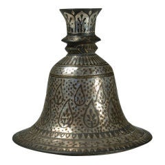 18th Century Silver Inlaid Bidri Huqqa