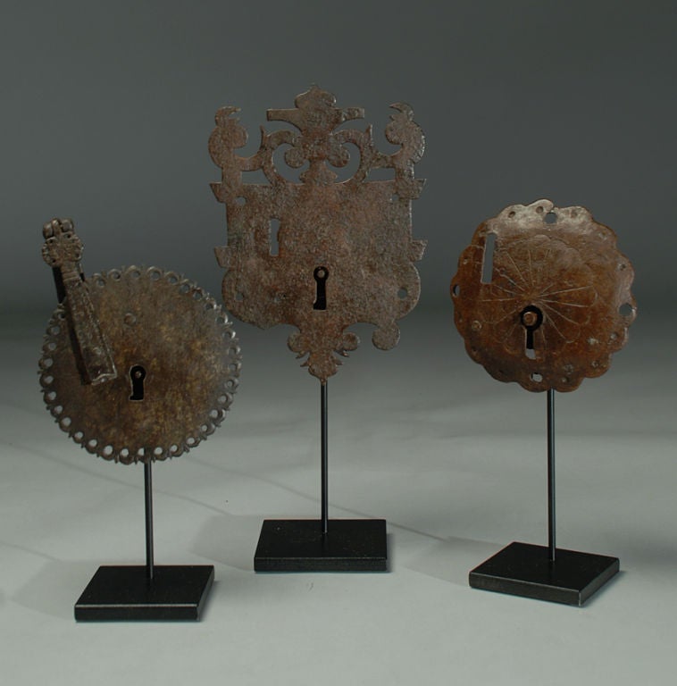 Rare 18th Century Spanish Colonial Iron Escutcheon Collection 1