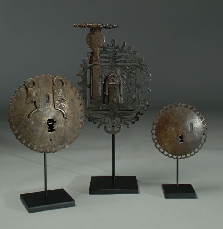 Rare 18th Century Spanish Colonial Iron Escutcheon Collection 2