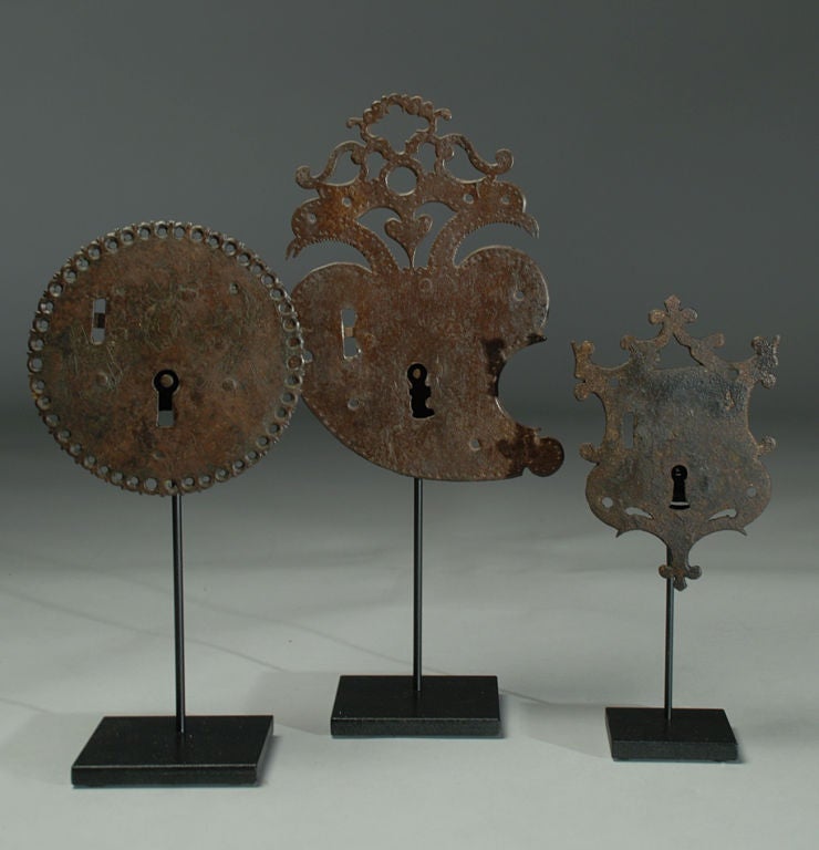Rare 18th Century Spanish Colonial Iron Escutcheon Collection 3
