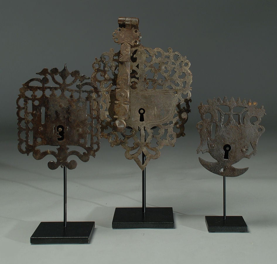 Rare 18th Century Spanish Colonial Iron Escutcheon Collection 4