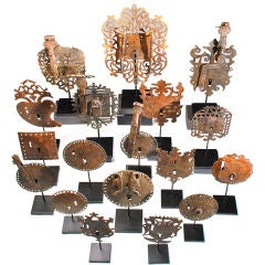 Rare 18th Century Spanish Colonial Iron Escutcheon Collection